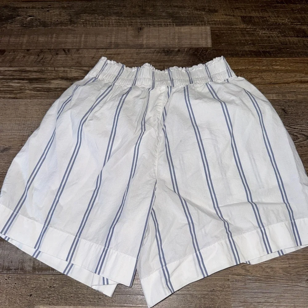 Aerie Blue Stripe Cotton Lounge Shorts Elastic Waist Womens XS